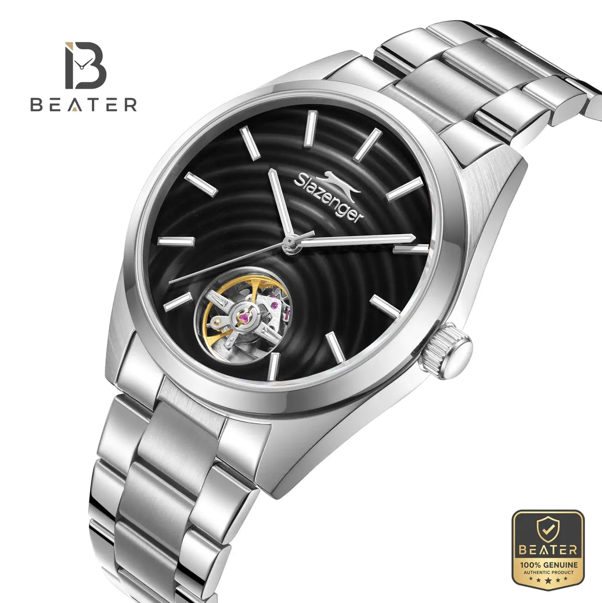 Slazenger SL.9.2625.1.350 Men's Black Metal Strap Watch - View 2 - Beater