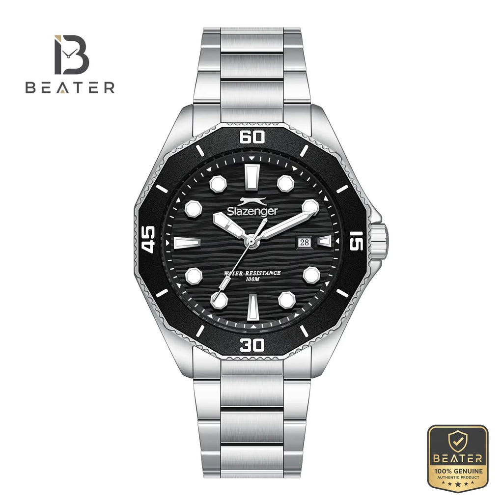 Slazenger SL.9.2628.1.350 Men's Black Metal Strap Watch - Beater