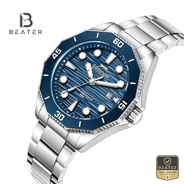 Slazenger SL.9.2628.1.390 Men's Dark Blue Metal Strap Watch - View 2 - Beater