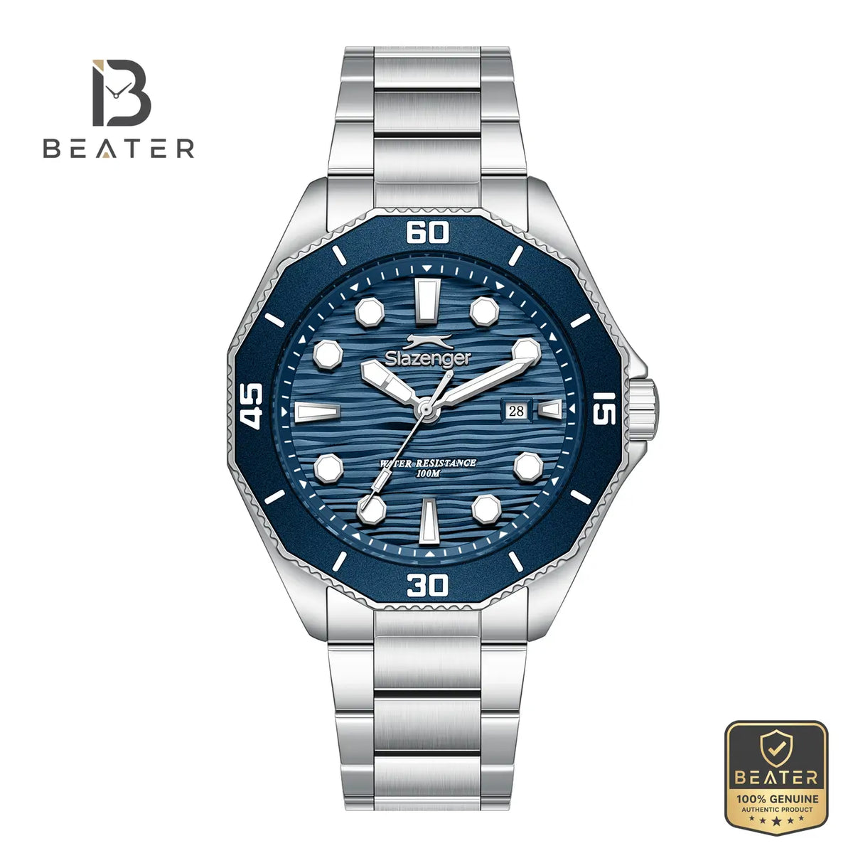 Slazenger SL.9.2628.1.390 Men's Dark Blue Metal Strap Watch - Beater
