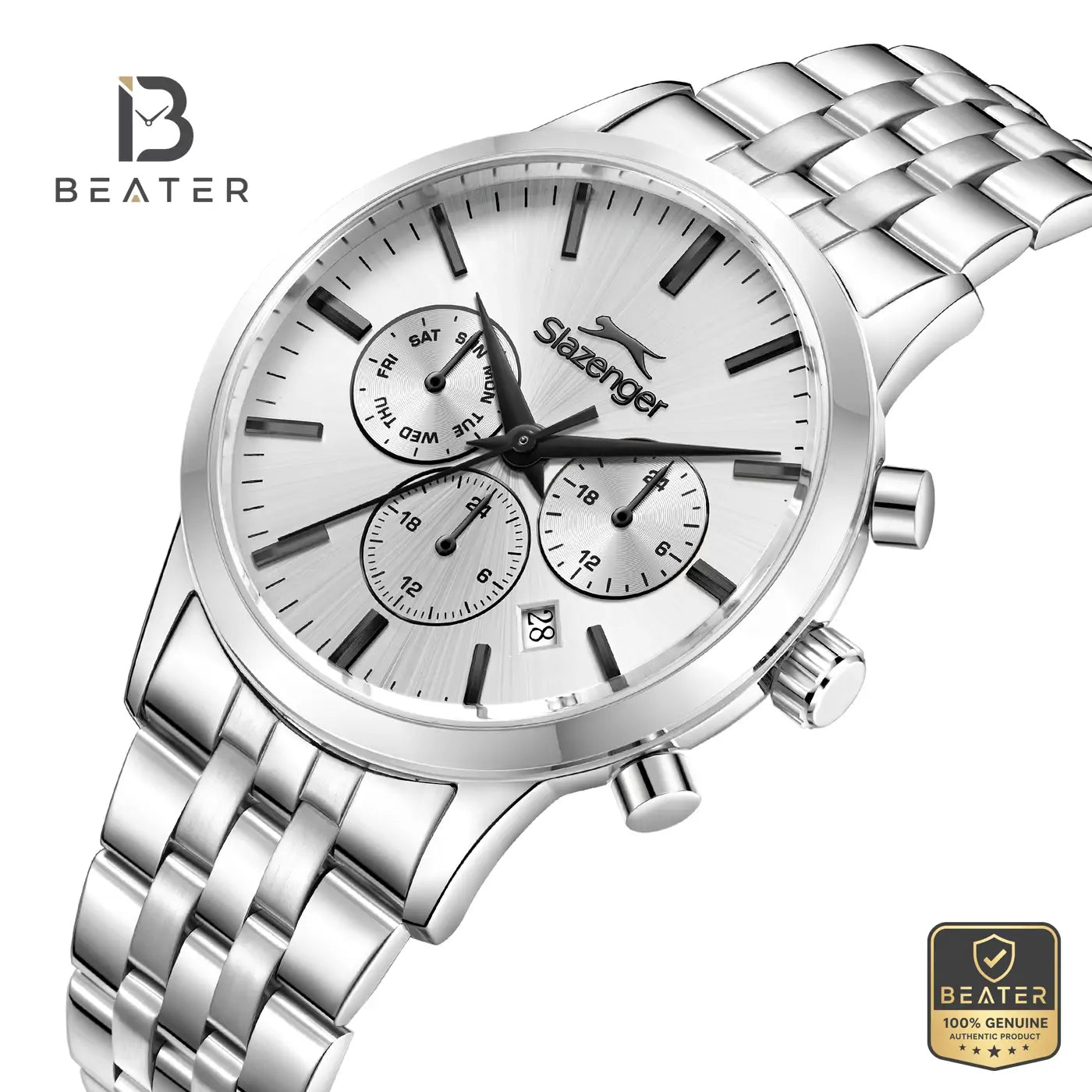 Slazenger SL.9.2630.2.330 Men's Silver Metal Strap Watch Secondary image