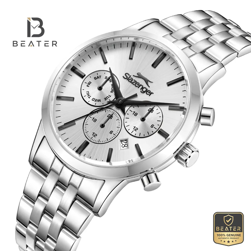 Slazenger SL.9.2630.2.330 Men's Silver Metal Strap Watch - View 2 - Beater