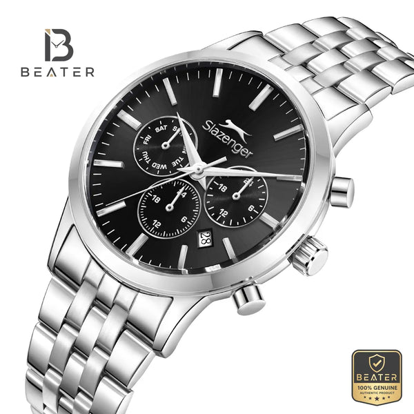 Slazenger SL.9.2630.2.350 Men's Black Metal Strap Bracelet Watch - View 2 - Beater