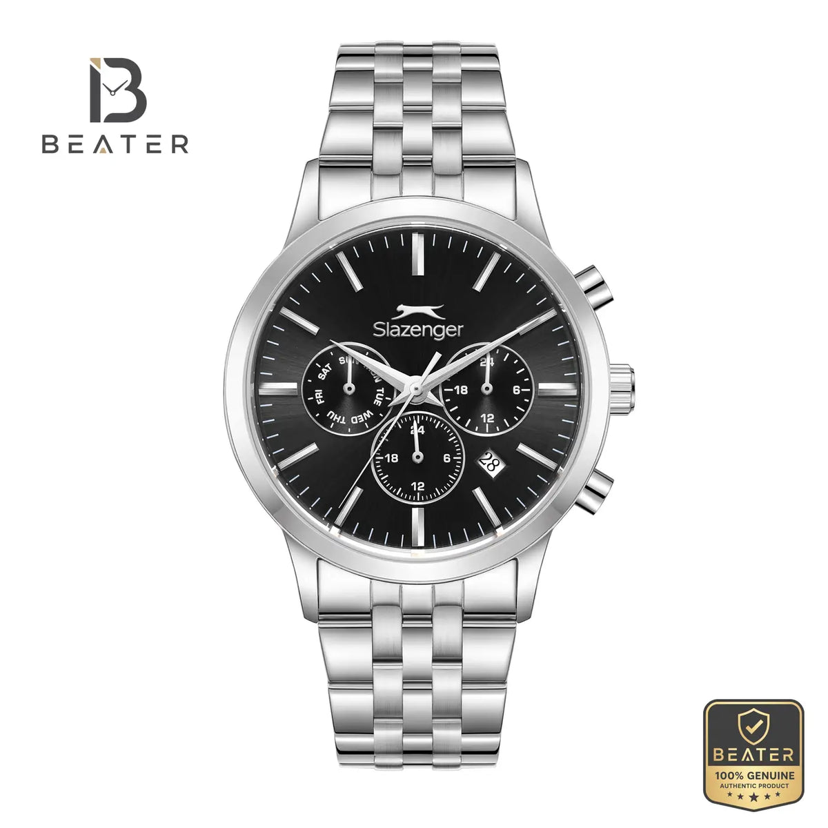 Slazenger SL.9.2630.2.350 Men's Black Metal Strap Bracelet Watch - Beater