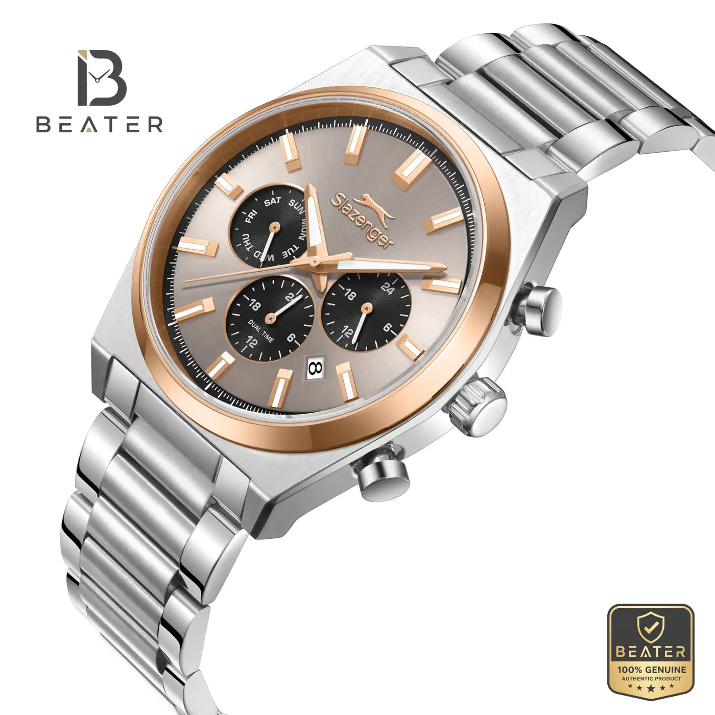 Slazenger SL.9.2631.2.560 Men's Light Brown Metal Strap Watch Secondary image