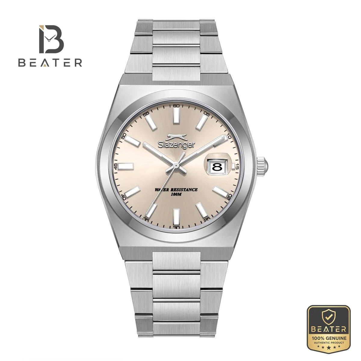 Slazenger SL.9.2636.1.370 Men's Beige Metal Strap Watch - Beater