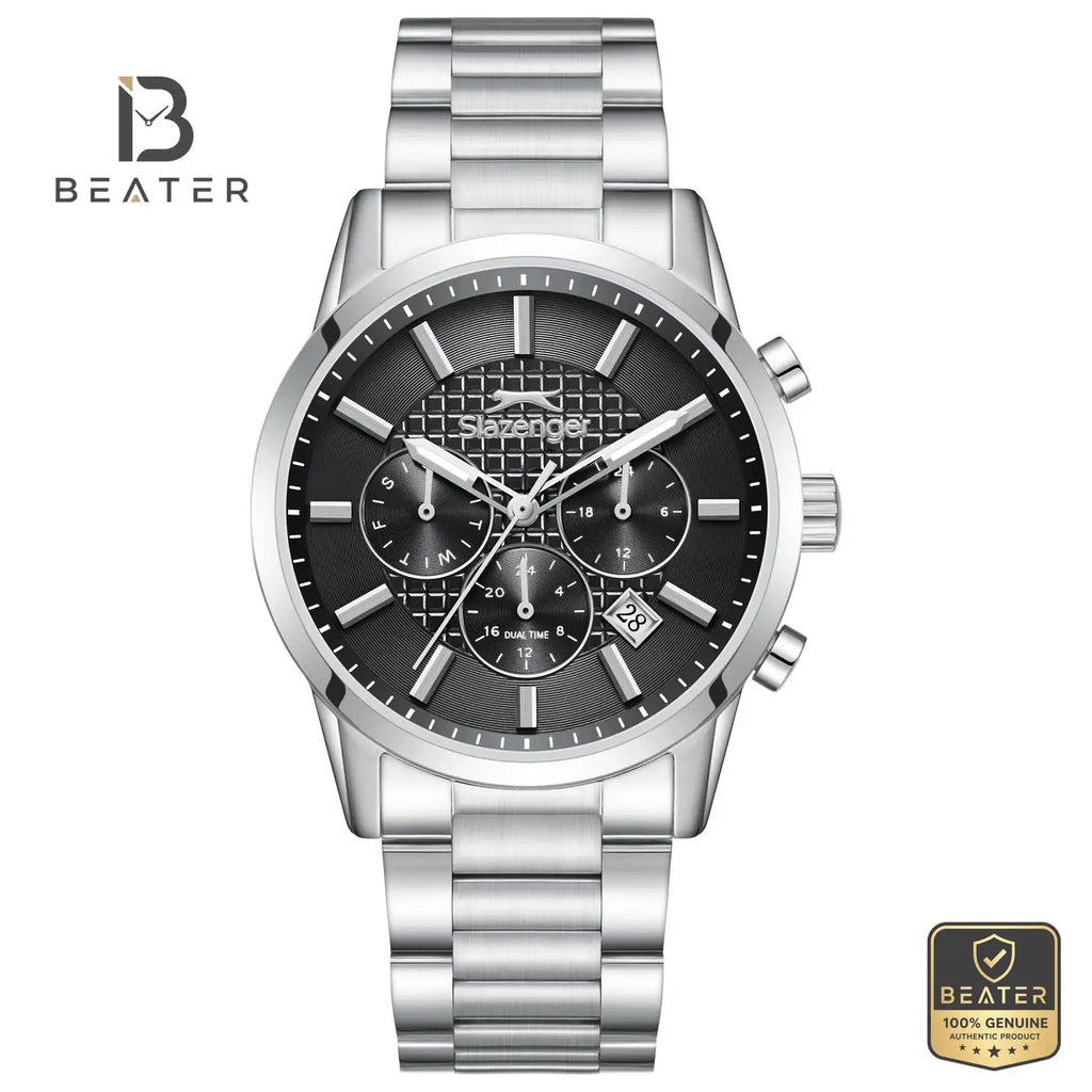 Slazenger SL.9.2648.2.350 Men's Black Dial Metal Strap Watch - Beater