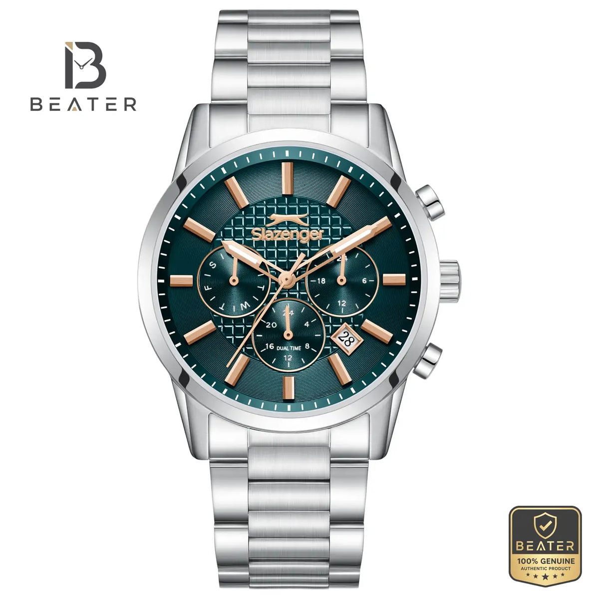 Slazenger SL.9.2648.2.370 Men's Dark Green Metal Strap Watch - Beater Main image