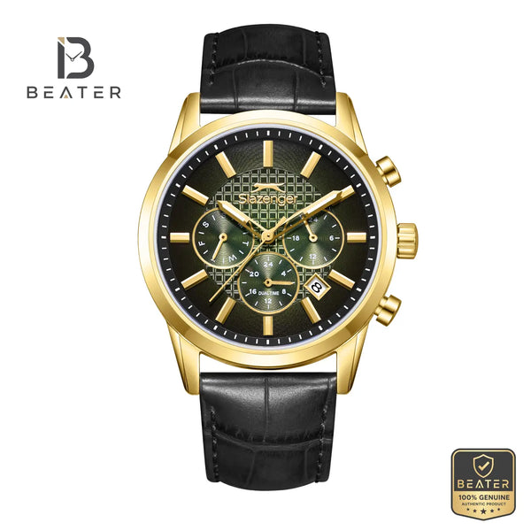 Slazenger SL.9.2649.2.171 Men's Dark Green Leather Strap Watch - Beater