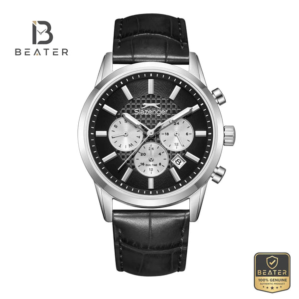 Slazenger SL.9.2649.2.351 Men's Black Leather Strap Watch - Beater