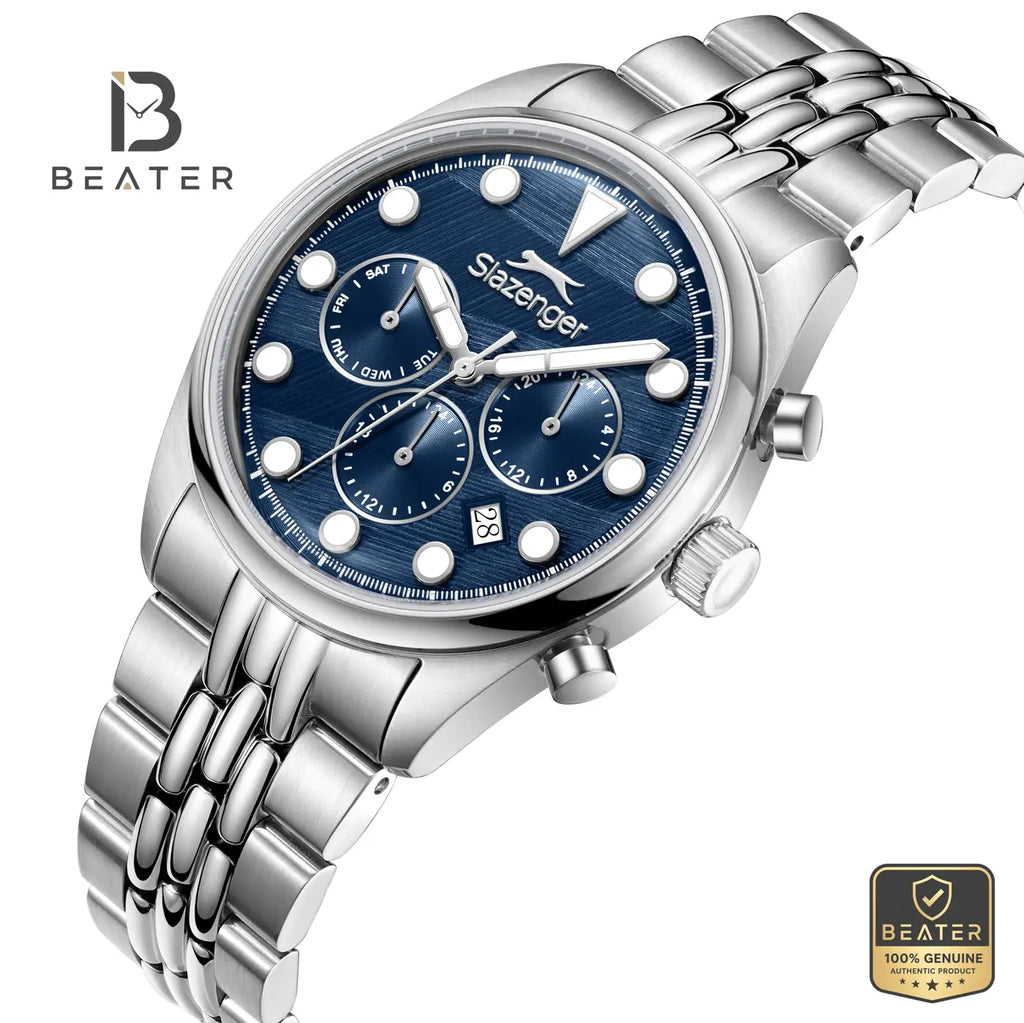 Slazenger SL.9.2652.2.390 Men's Dark Blue Stainless Steel Bracelet Watch - View 2 - Beater