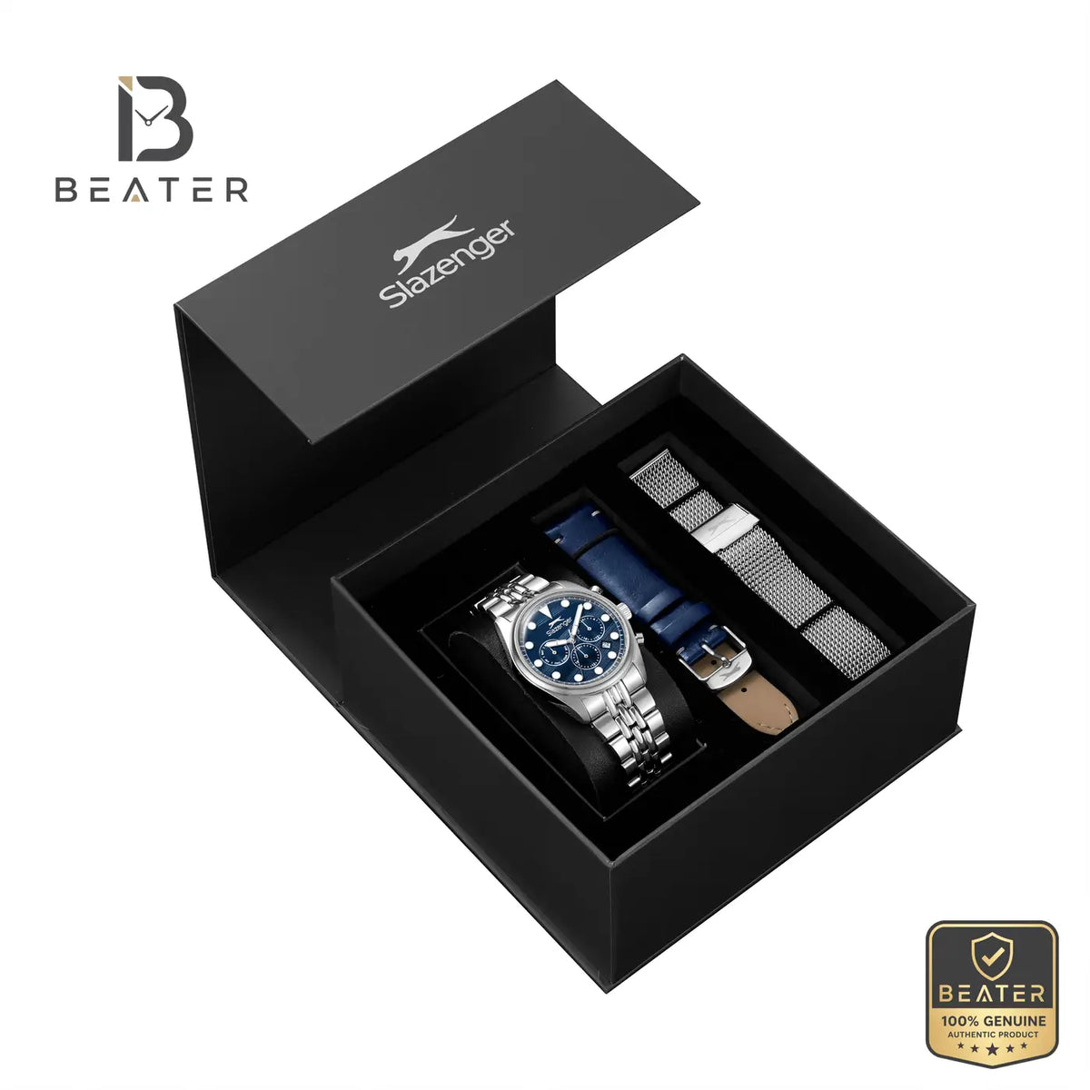 Slazenger SL.9.2652.2.390 Men's Dark Blue Stainless Steel Bracelet Watch - View 5 - Beater