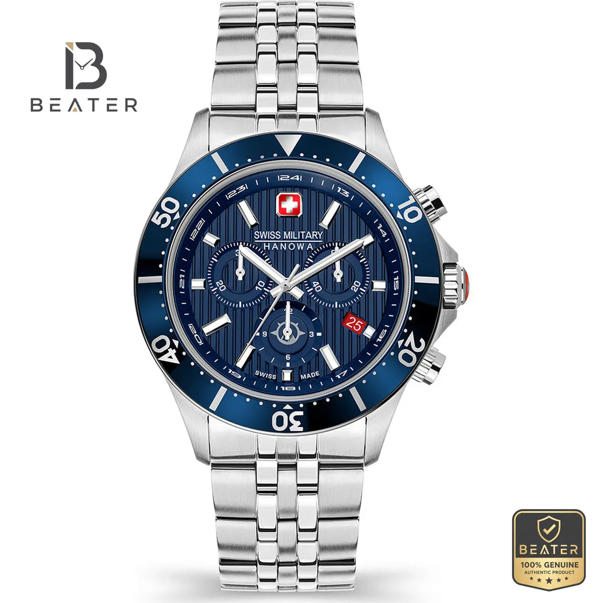 Swiss Military Hanowa Flagship X Chrono SMWGI2100703 Men's Blue Stainless Steel Bracelet Watch - Beater Main image
