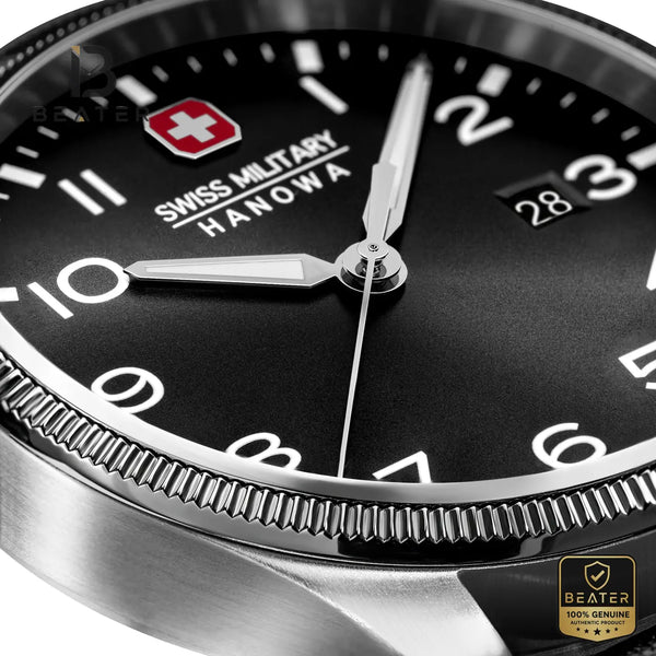 Swiss Military Hanowa SMWGB0000804 Men's Black Dial Leather Strap Watch - View 2 - Beater