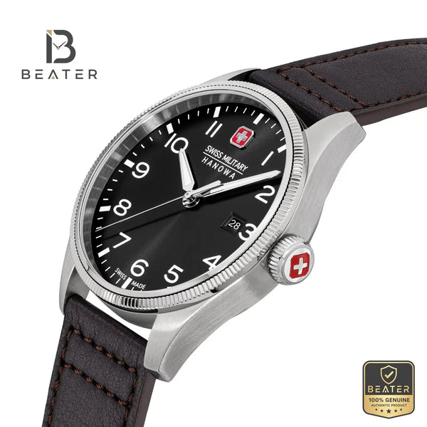 Swiss Military Hanowa SMWGB0000804 Men's Black Dial Leather Strap Watch - View 4 - Beater