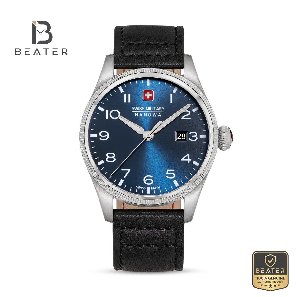 Swiss Military Hanowa SMWGB0000805 Men's Blue Leather Strap Watch - Beater Main image