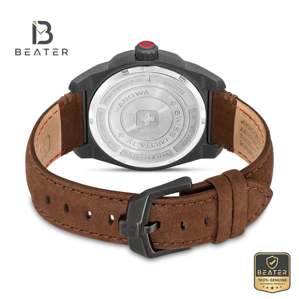 Swiss Military Hanowa SMWGB0003940 Men's Black Genuine Leather Strap Watch - View 4 - Beater