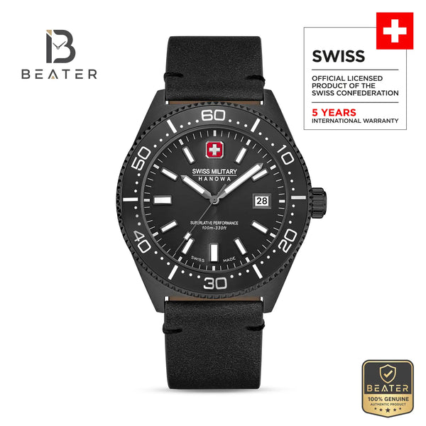 Swiss Military Hanowa SMWGB0004940 Men's Cool Grey Genuine Leather Strap Watch - View 2 - Beater