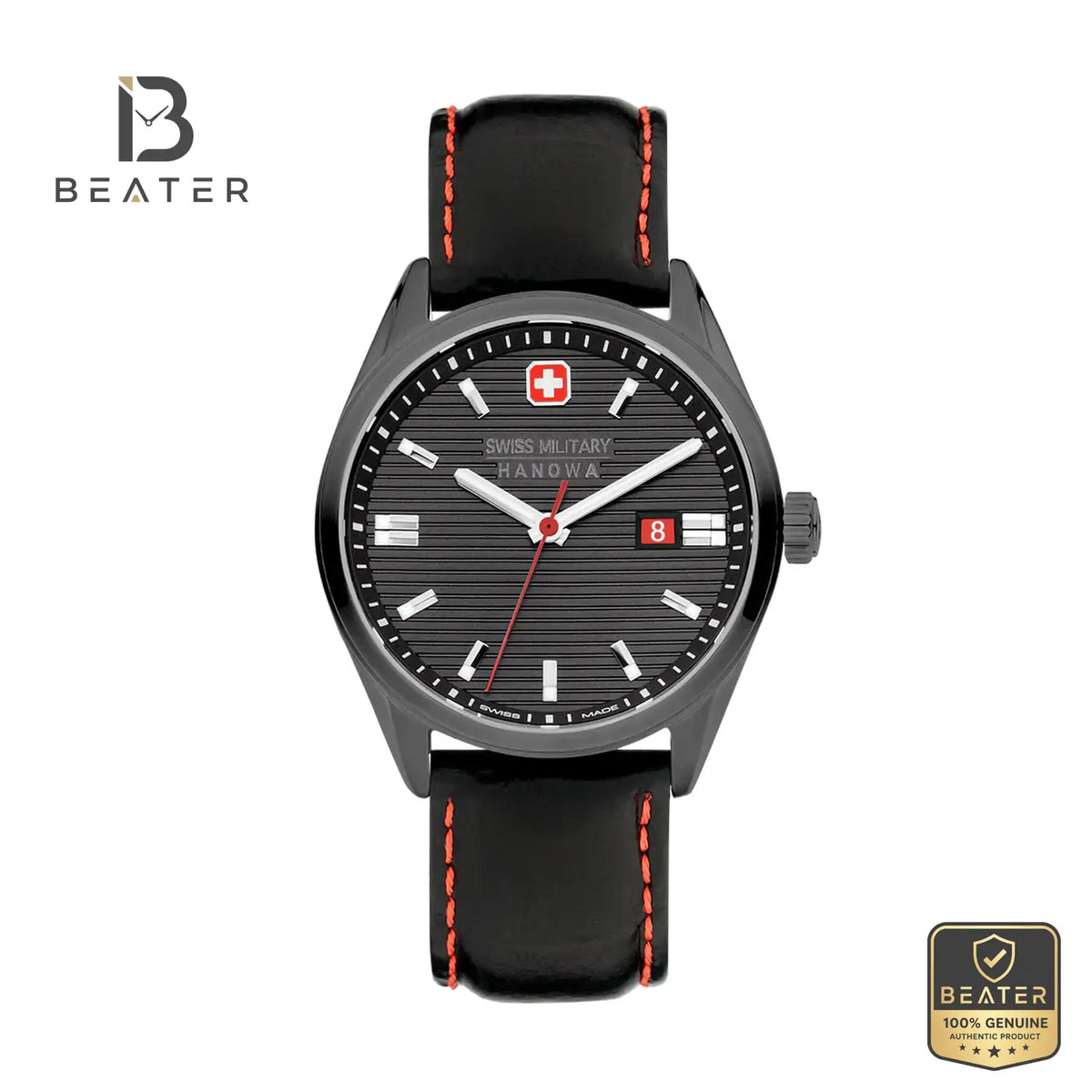 Swiss Military Hanowa SMWGB2200140 Men's Gun Dial Leather Strap Watch - Beater Main image