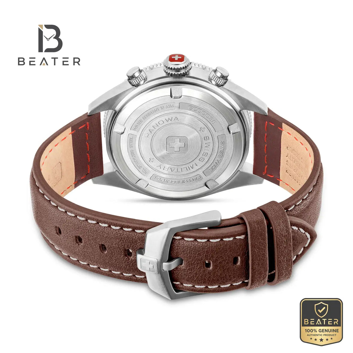 Swiss Military Hanowa SMWGC0003802 Men's Blue Dial Leather Strap Watch - View 4 - Beater