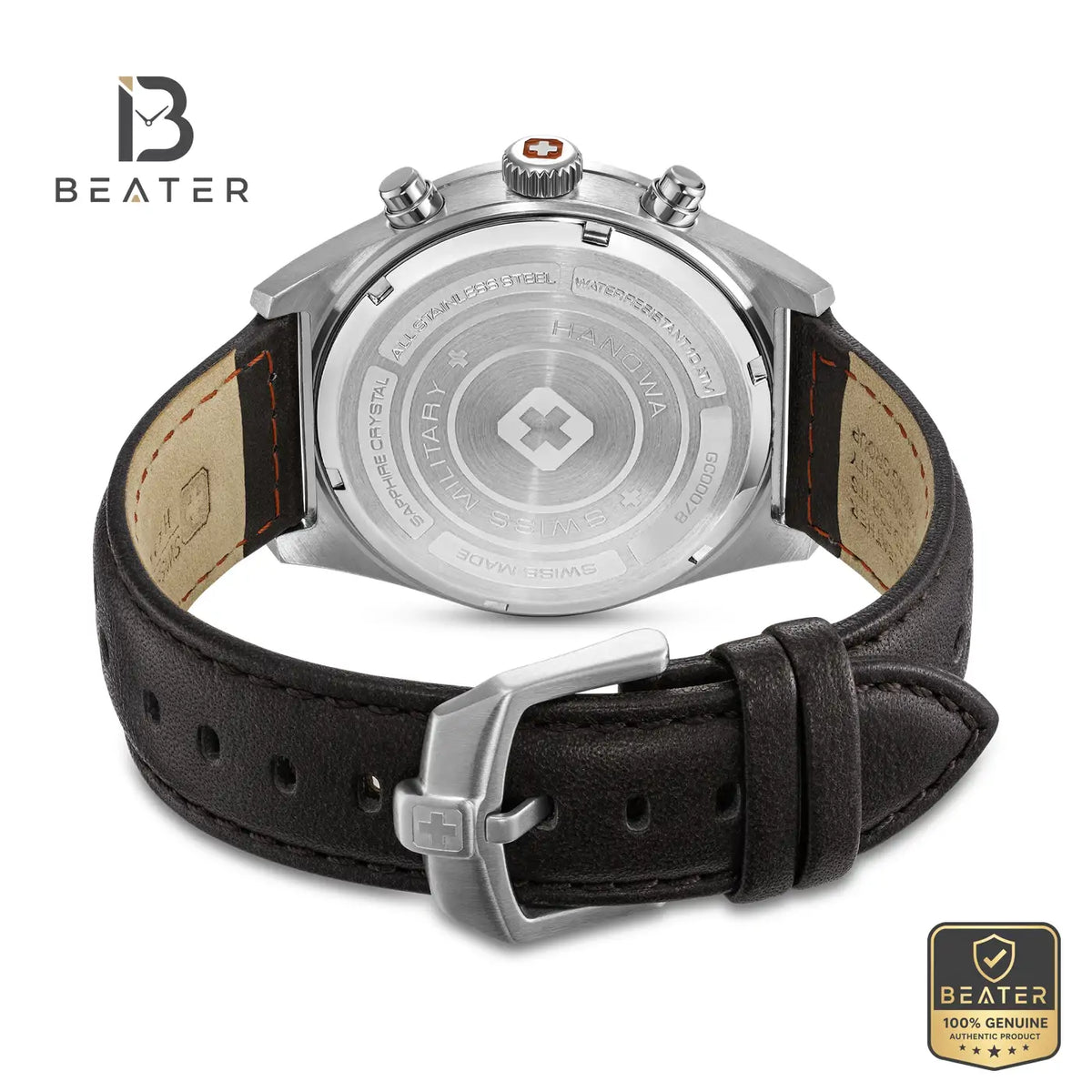 Swiss Military Hanowa SMWGC0007803 Men's Green & Black Genuine Leather Strap Watch - View 4 - Beater