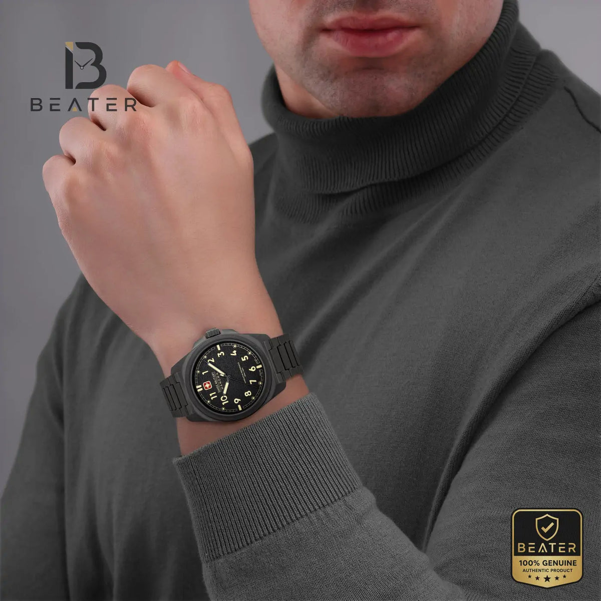 Swiss Military Hanowa SMWGG0003941 Men's Black Dial Stainless Steel Bracelet Watch - View 2 - Beater