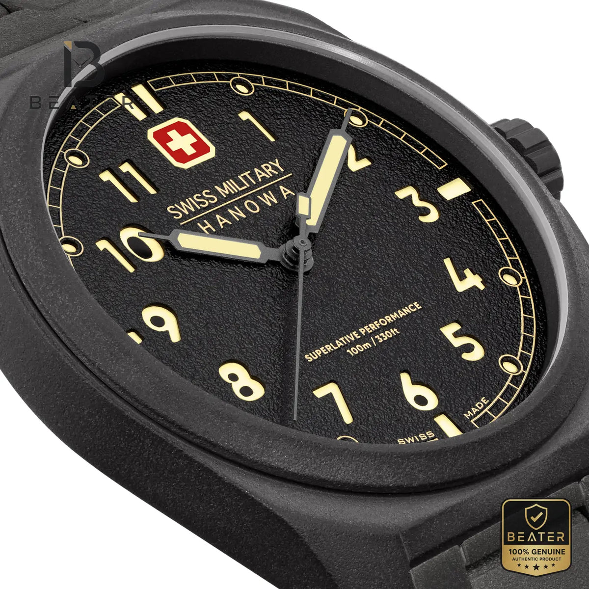 Swiss Military Hanowa SMWGG0003941 Men's Black Dial Stainless Steel Bracelet Watch - View 3 - Beater