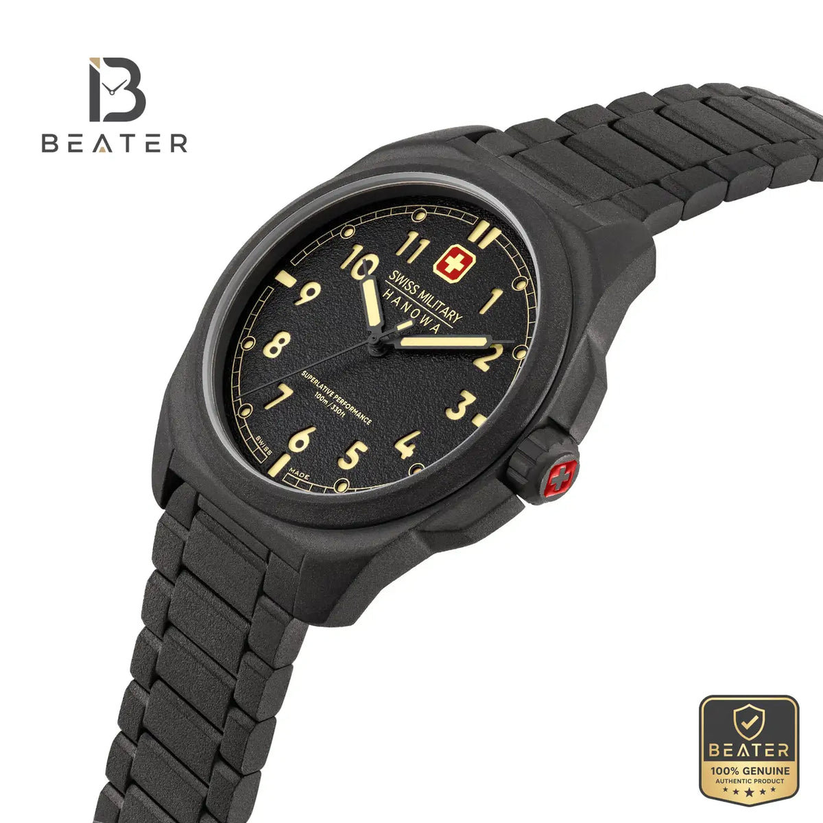 Swiss Military Hanowa SMWGG0003941 Men's Black Dial Stainless Steel Bracelet Watch - View 5 - Beater