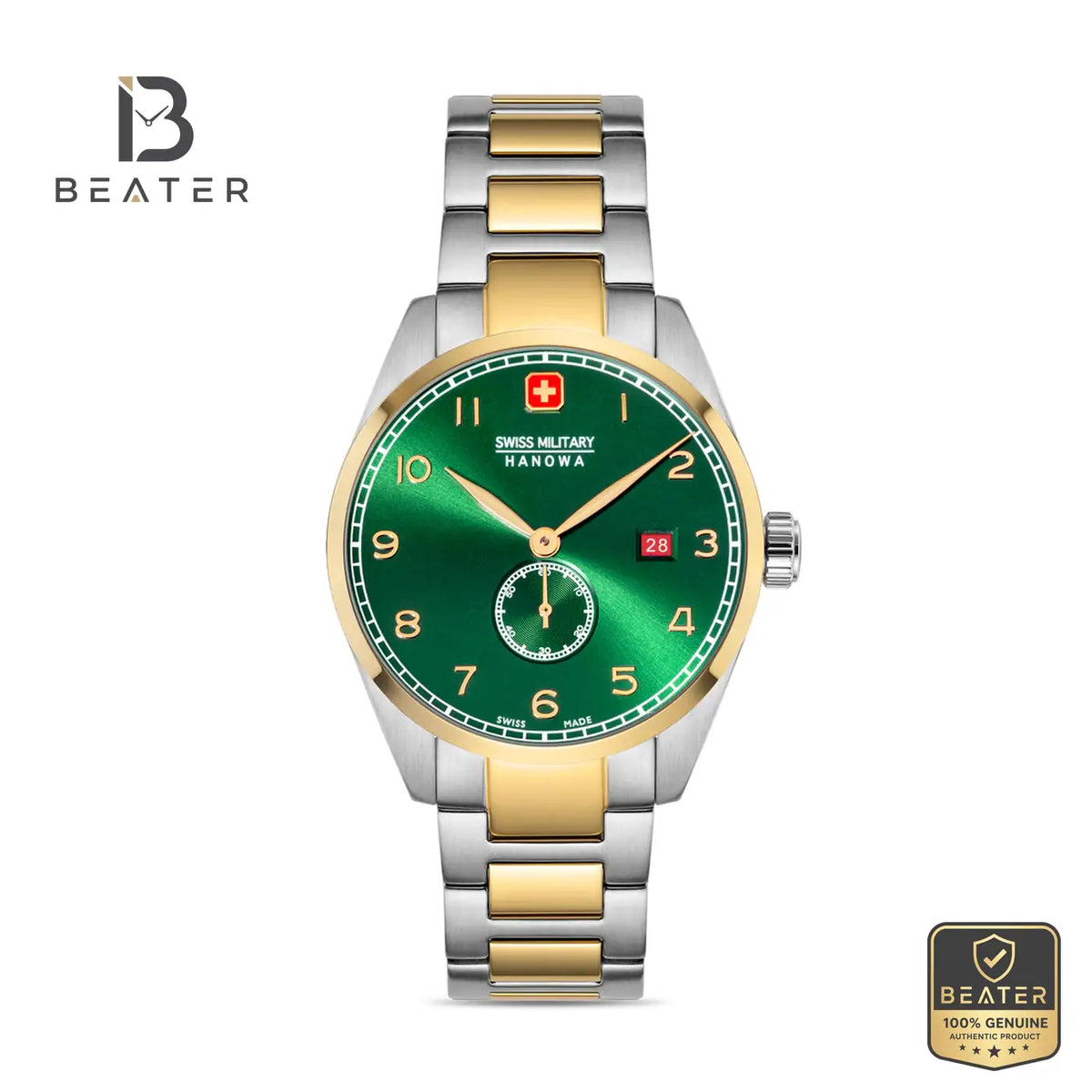 Swiss Military Hanowa SMWGH0000760 Men's Green Dial Metal Bracelet Watch - Beater Main image