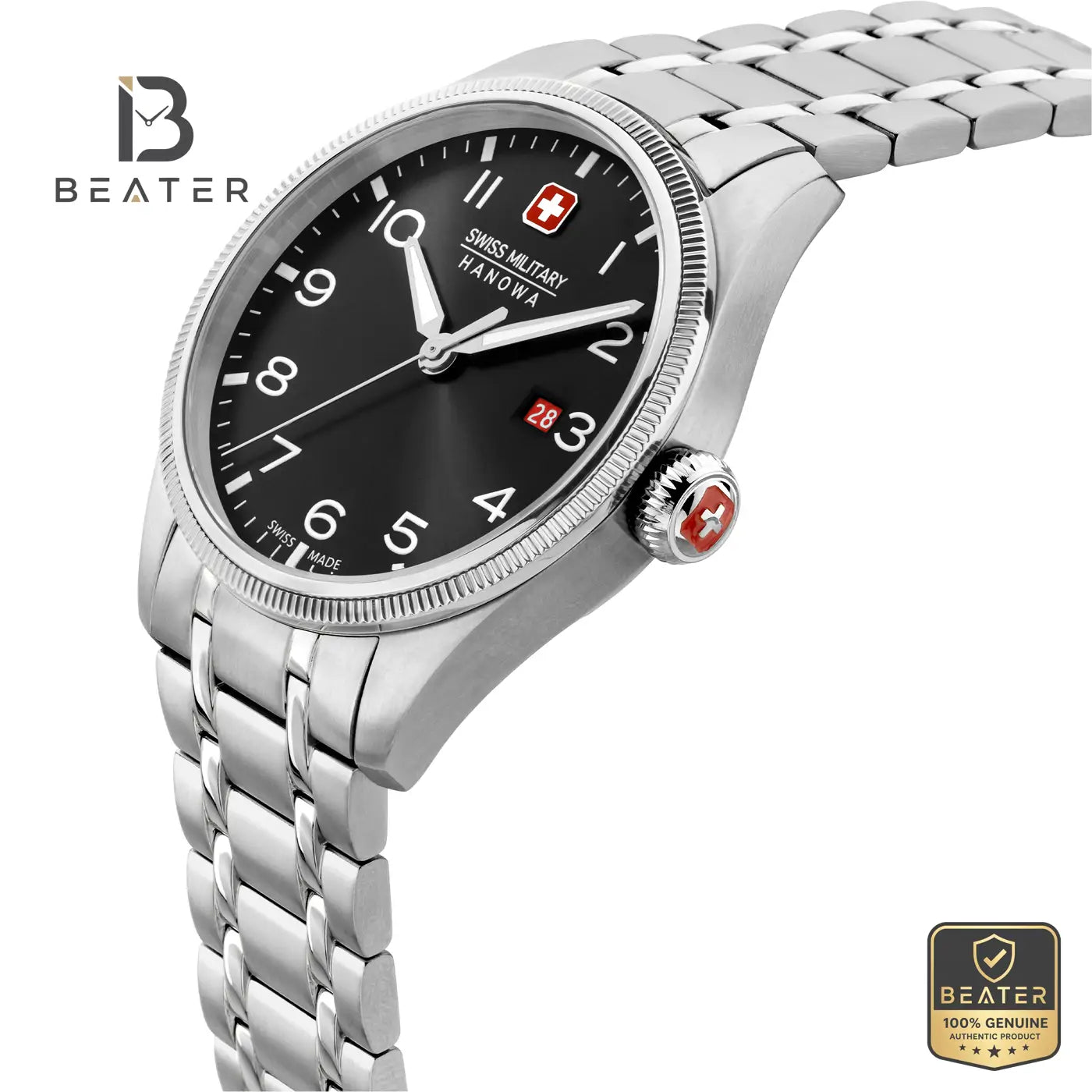 Swiss Military Hanowa SMWGH0000801 Men's Black Dial Stainless Steel Bracelet Watch Secondary image