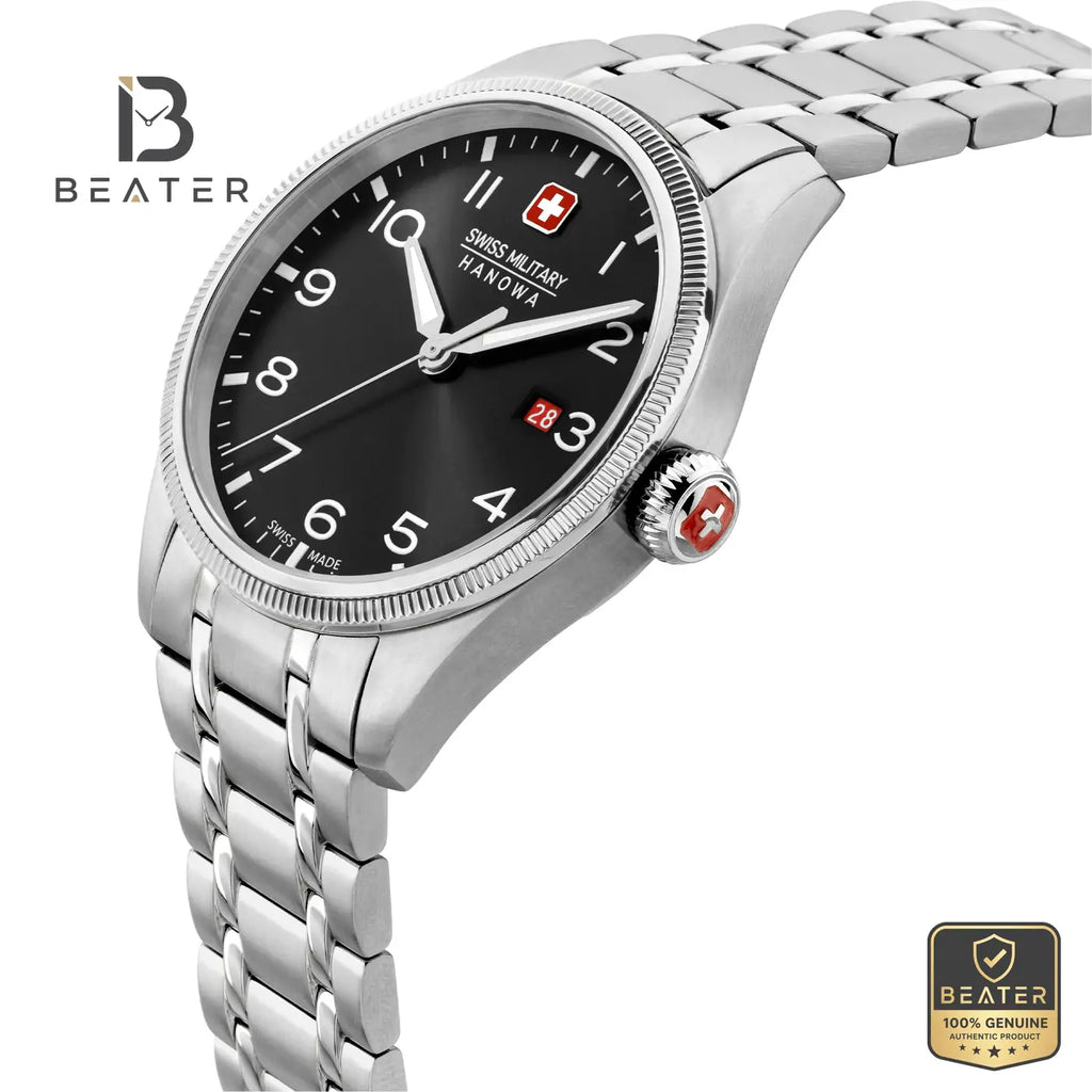 Swiss Military Hanowa SMWGH0000801 Men's Black Dial Stainless Steel Bracelet Watch - View 4 - Beater