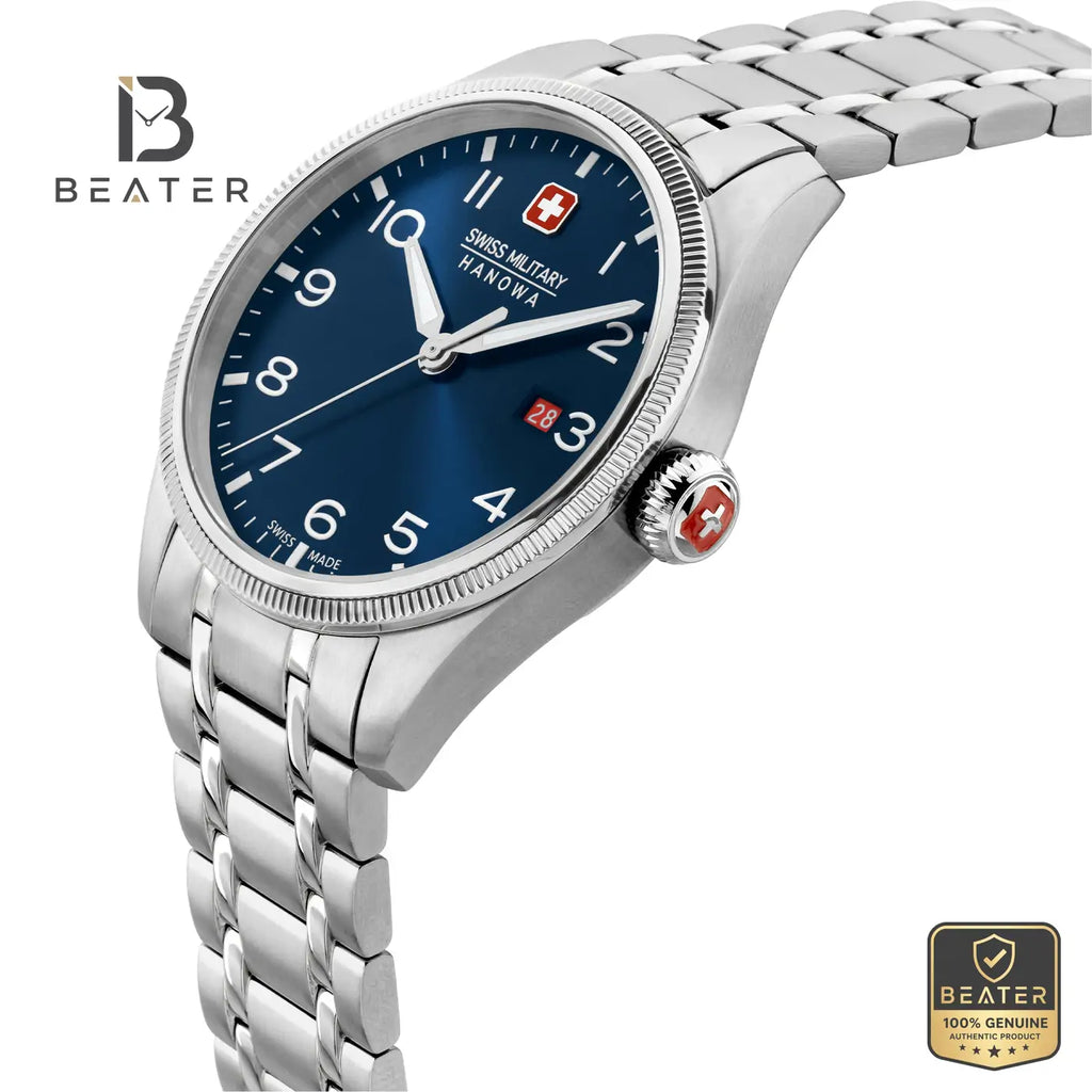 Swiss Military Hanowa SMWGH0000802 Men's Blue Dial Stainless Steel Bracelet Watch - View 3 - Beater