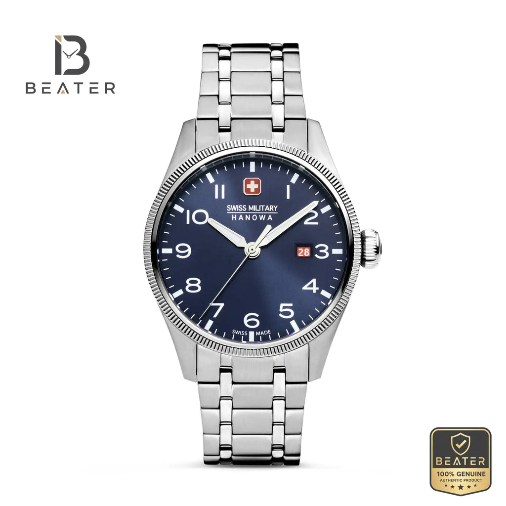 Swiss Military Hanowa SMWGH0000802 Men's Blue Dial Stainless Steel Bracelet Watch - Beater