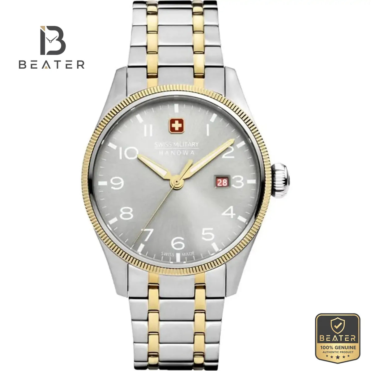 Swiss Military Hanowa SMWGH0000860 Men's Warm Grey Metal Bracelet Watch - Beater