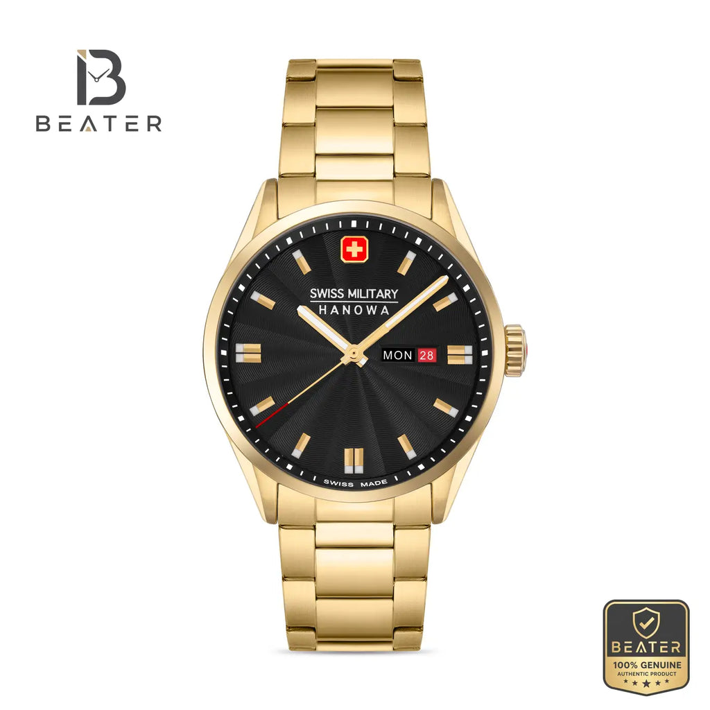 Swiss Military Hanowa SMWGH0001610 Men's Black Stainless Steel Bracelet Watch - Beater
