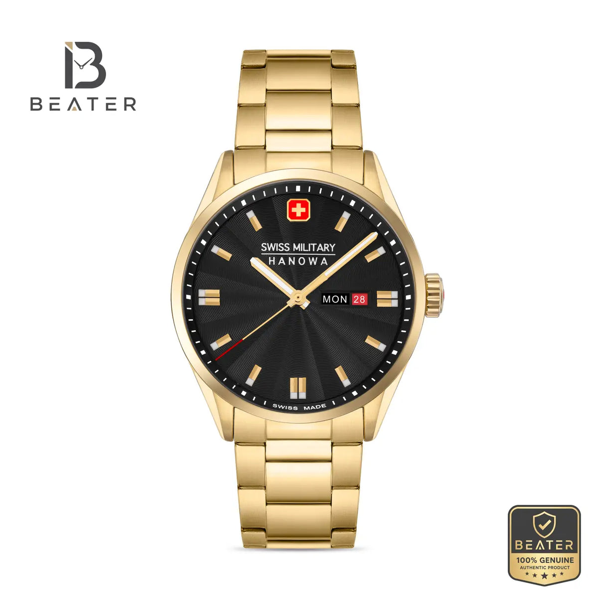 Swiss Military Hanowa SMWGH0001610 Men's Black Stainless Steel Bracelet Watch - Beater