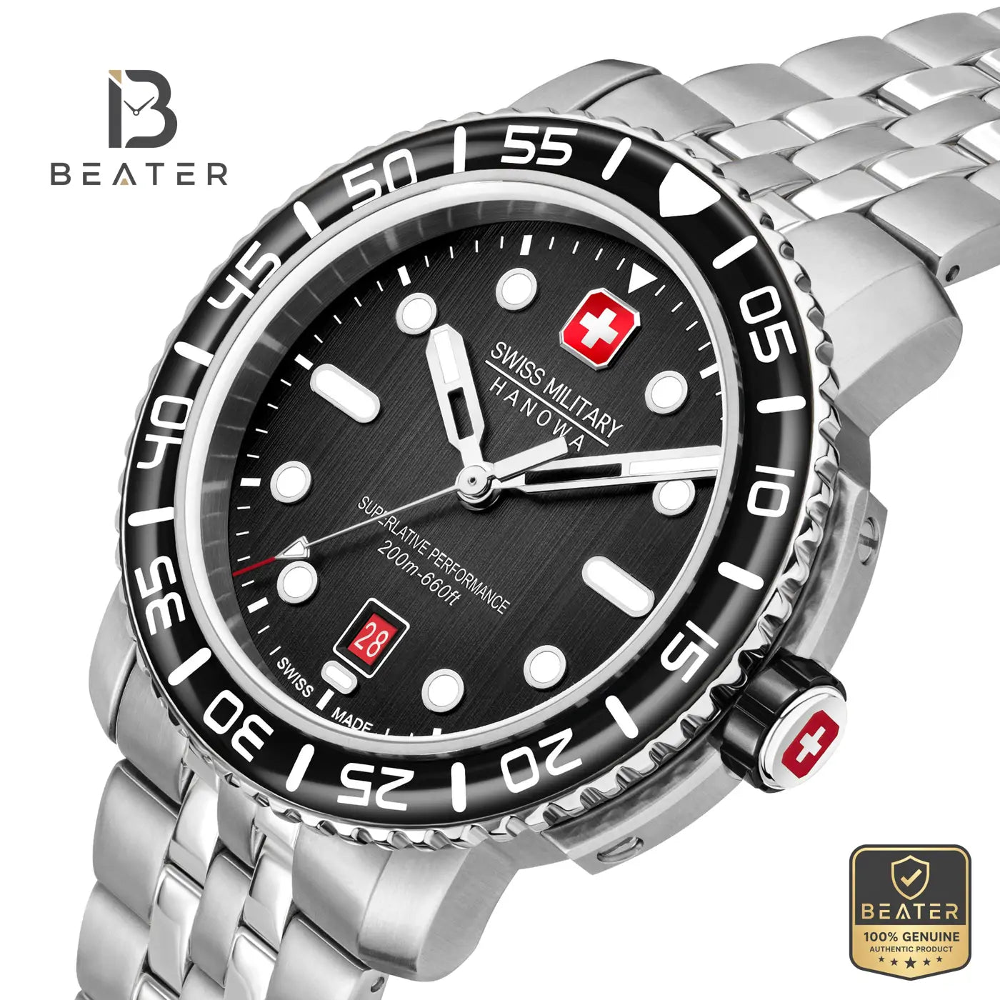 Swiss Military Hanowa SMWGH0001702 Men's Black Stainless Steel Bracelet Watch Secondary image