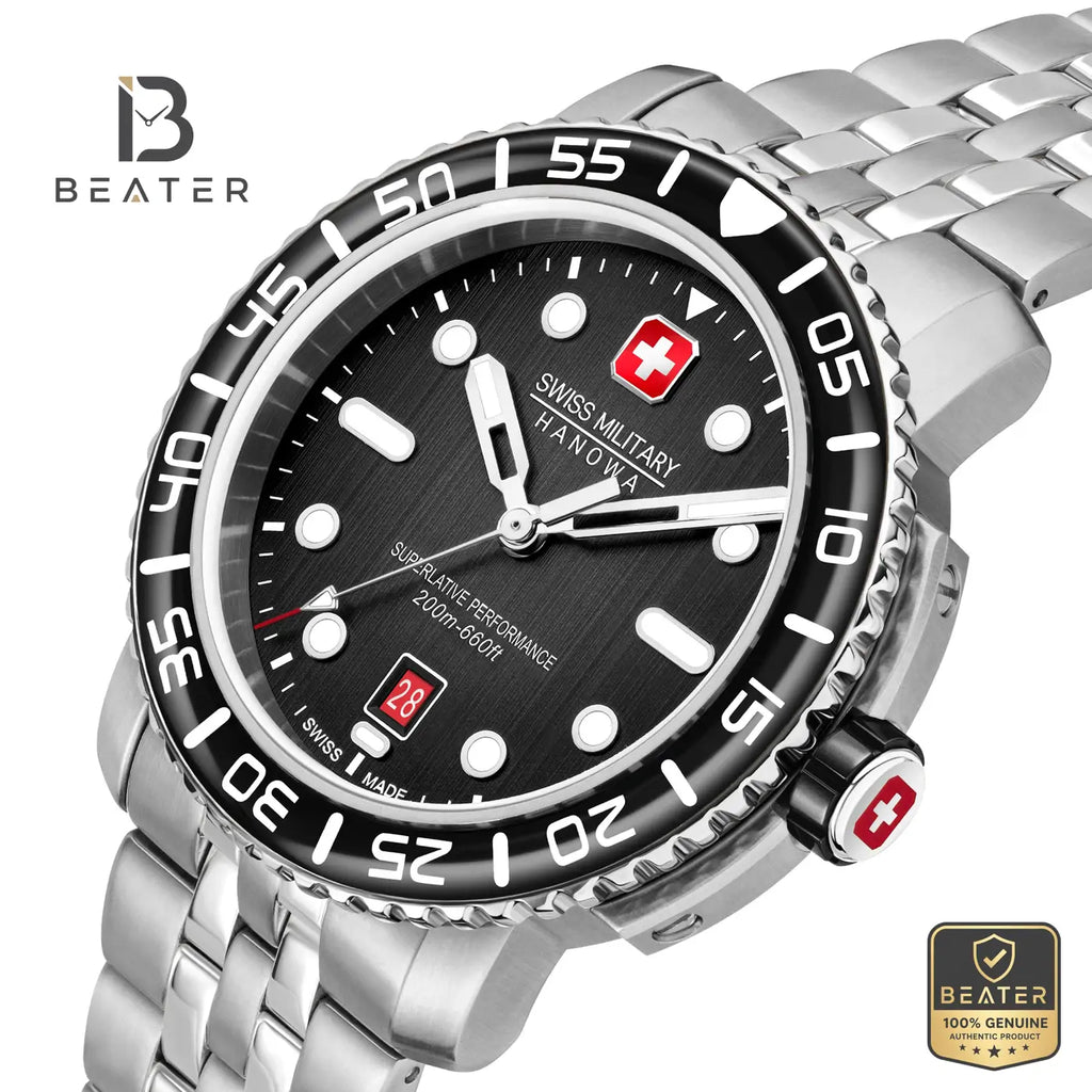 Swiss Military Hanowa SMWGH0001702 Men's Black Stainless Steel Bracelet Watch - View 2 - Beater