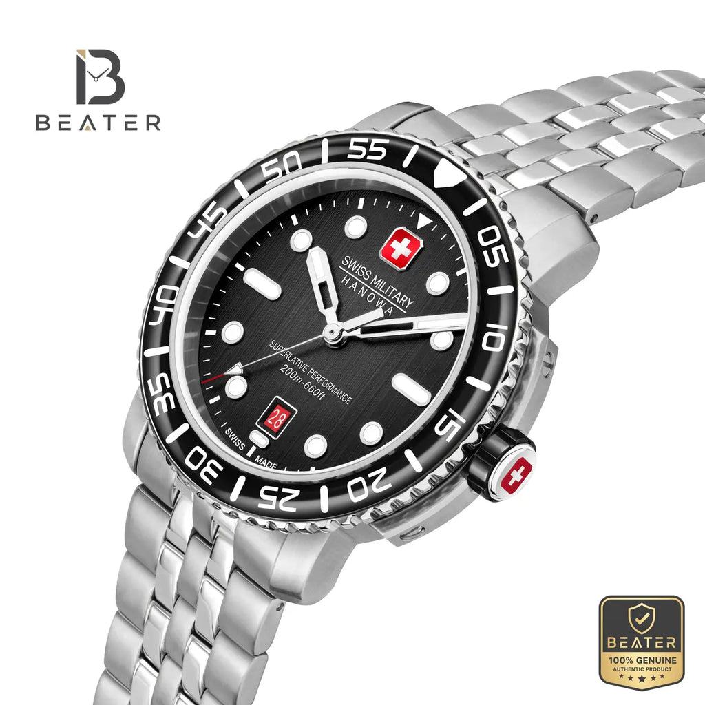 Swiss Military Hanowa SMWGH0001702 Men's Black Stainless Steel Bracelet Watch - View 3 - Beater