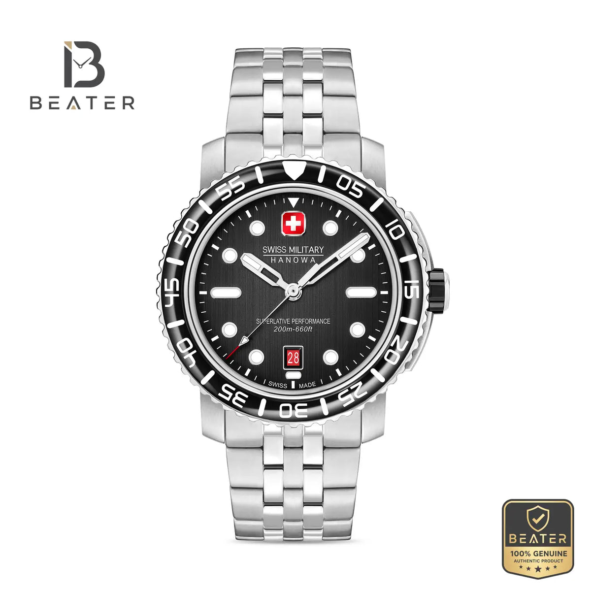 Swiss Military Hanowa SMWGH0001702 Men's Black Stainless Steel Bracelet Watch - Beater Main image