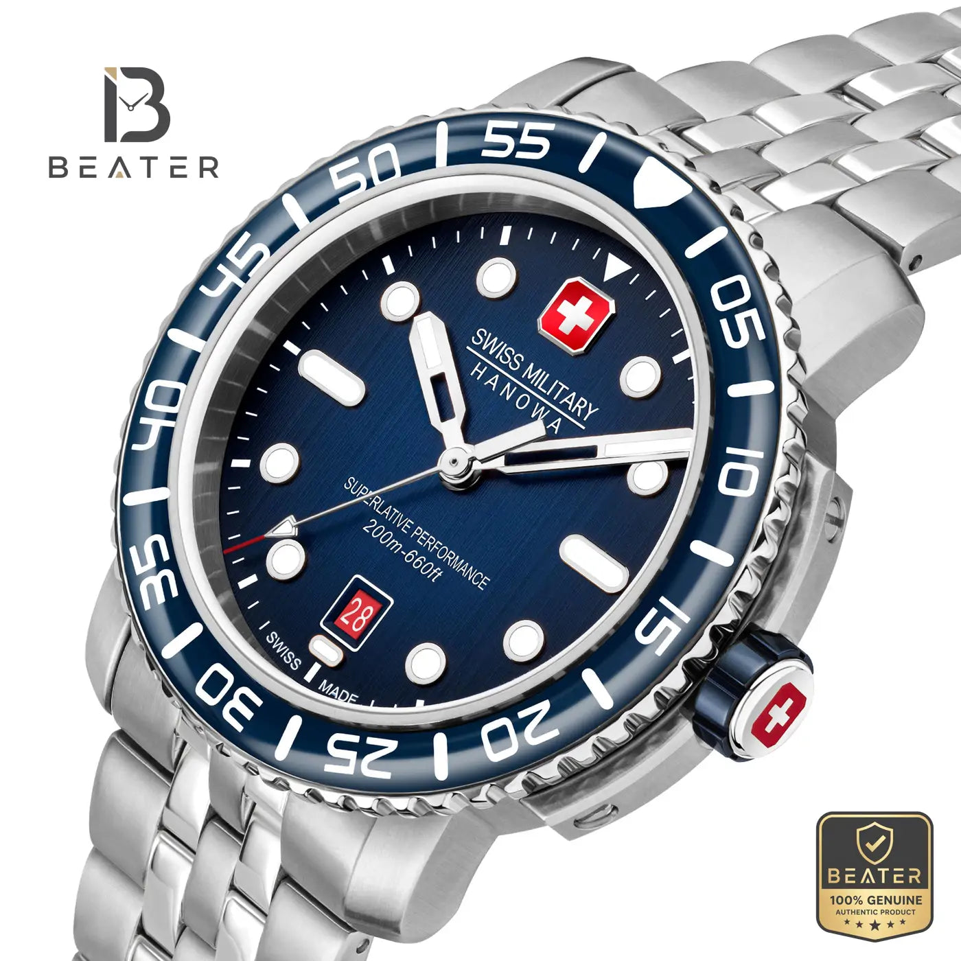 Swiss Military Hanowa SMWGH0001703 Men's Blue Stainless Steel Bracelet Watch Secondary image
