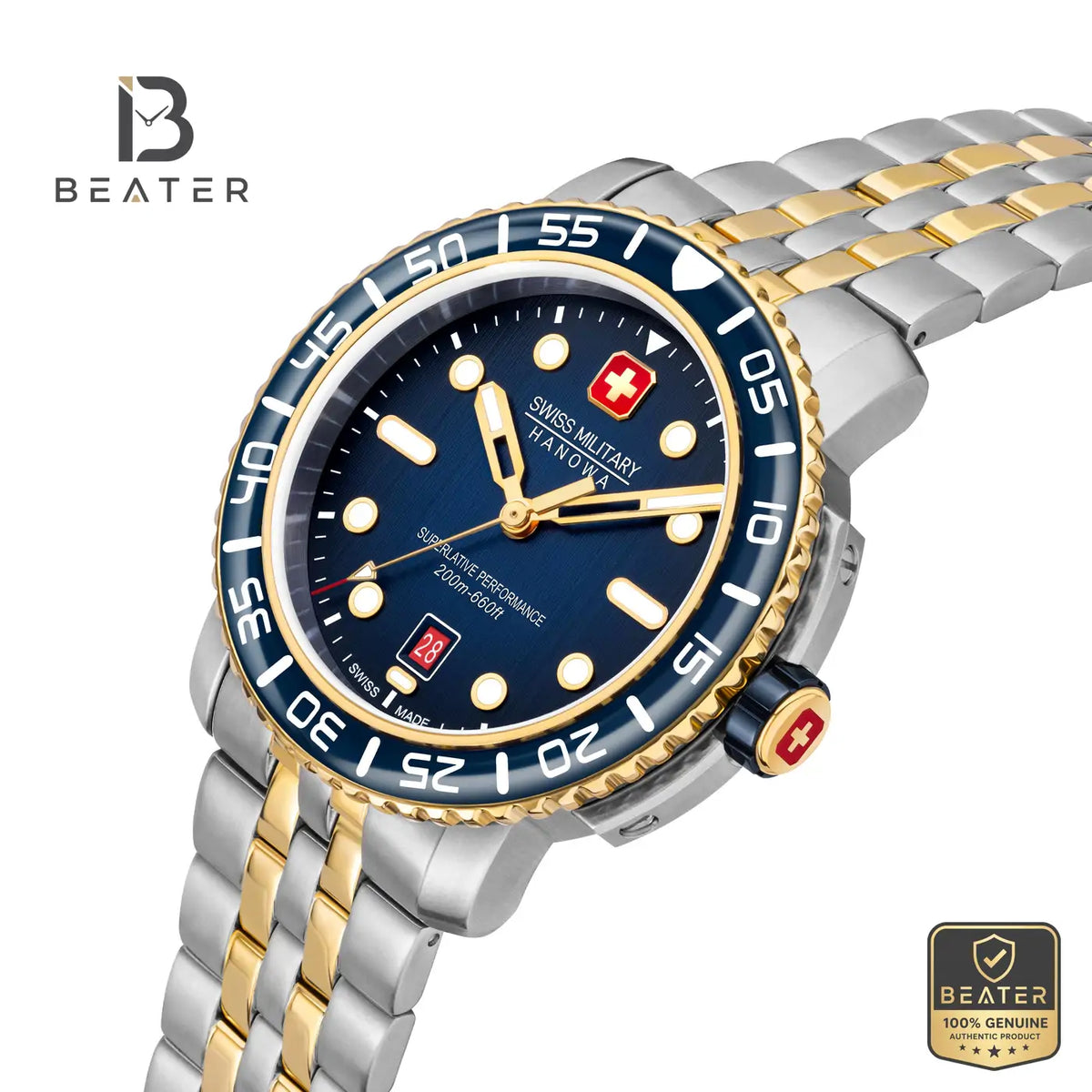 Swiss Military Hanowa SMWGH0001760 Men's Blue Stainless Steel Bracelet Watch - View 3 - Beater