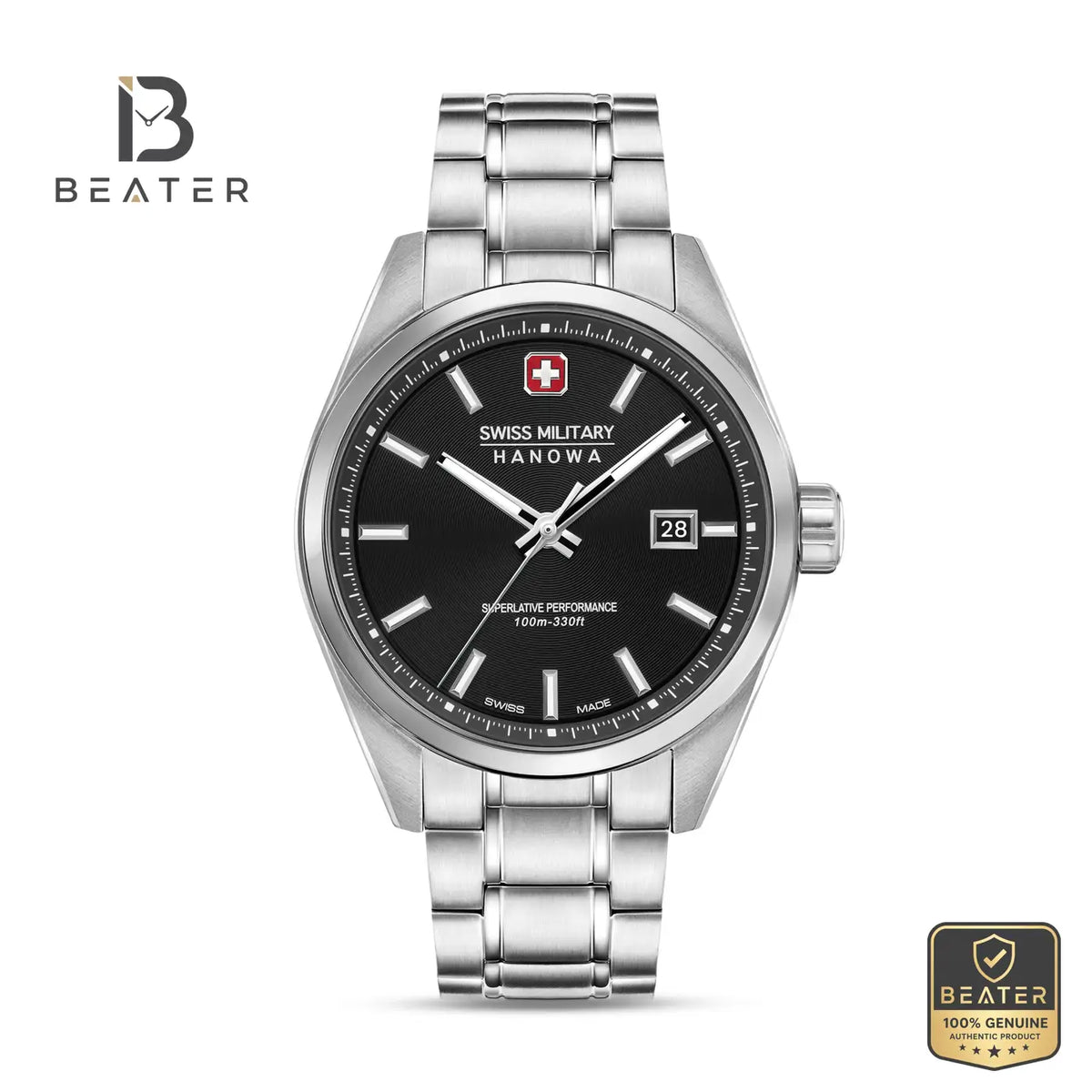 Swiss Military Hanowa SMWGH0004101 Men's Black Stainless Steel Bracelet Watch - Beater Main image