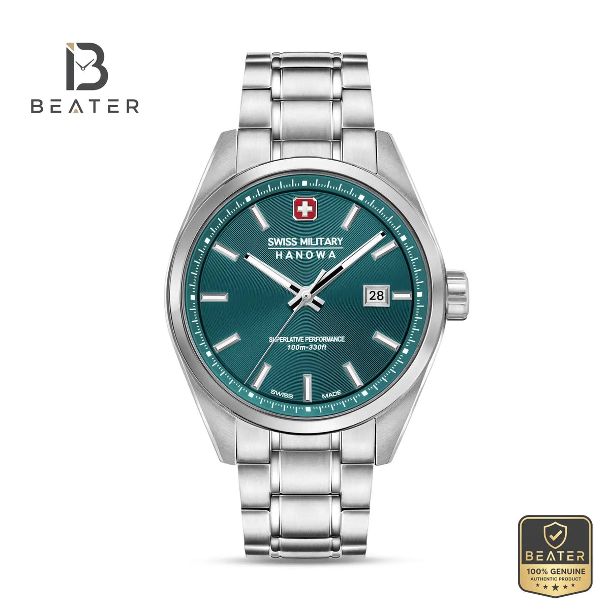 Swiss Military Hanowa SMWGH0004104 Men's Green Stainless Steel Bracelet Watch - Beater Main image