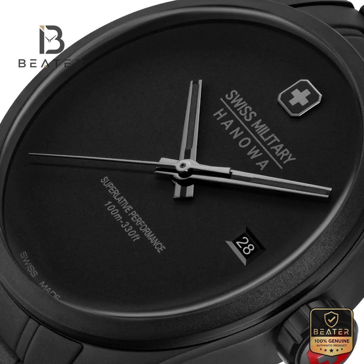 Swiss Military Hanowa SMWGH0004130 Men's Black Dial Stainless Steel Bracelet Watch - View 2 - Beater