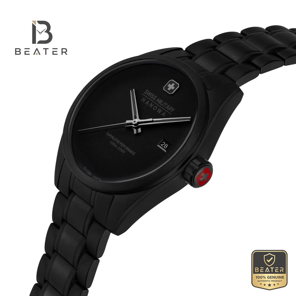 Swiss Military Hanowa SMWGH0004130 Men's Black Dial Stainless Steel Bracelet Watch - View 4 - Beater