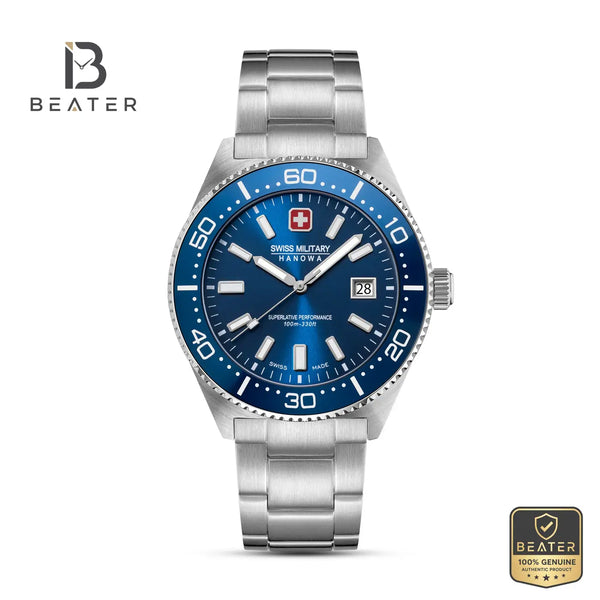 Swiss Military Hanowa SMWGH0004904 Men's Blue Stainless Steel Bracelet Watch - Beater