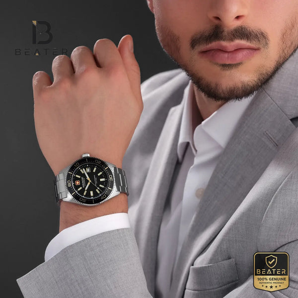 Swiss Military Hanowa SMWGH0004905 Men's Black Dial Stainless Steel Bracelet Watch - View 2 - Beater