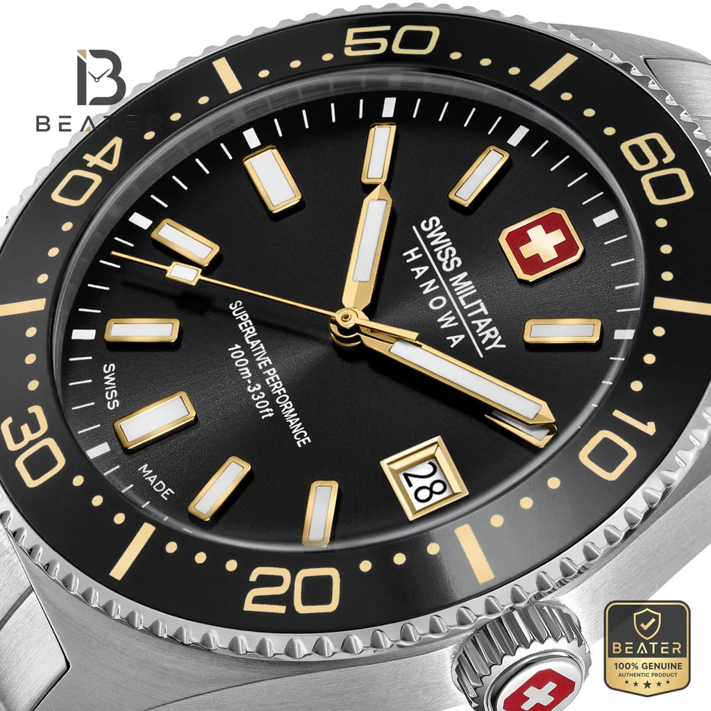 Swiss Military Hanowa SMWGH0004905 Men's Black Dial Stainless Steel Bracelet Watch - View 3 - Beater
