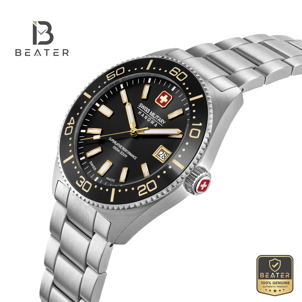 Swiss Military Hanowa SMWGH0004905 Men's Black Dial Stainless Steel Bracelet Watch - View 4 - Beater